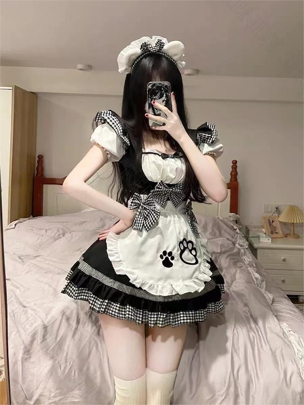 オリジナル ロリータ♡メイドさん A4 即日発送】ロリータメイドコスチューム《かわいいコスプレ4点