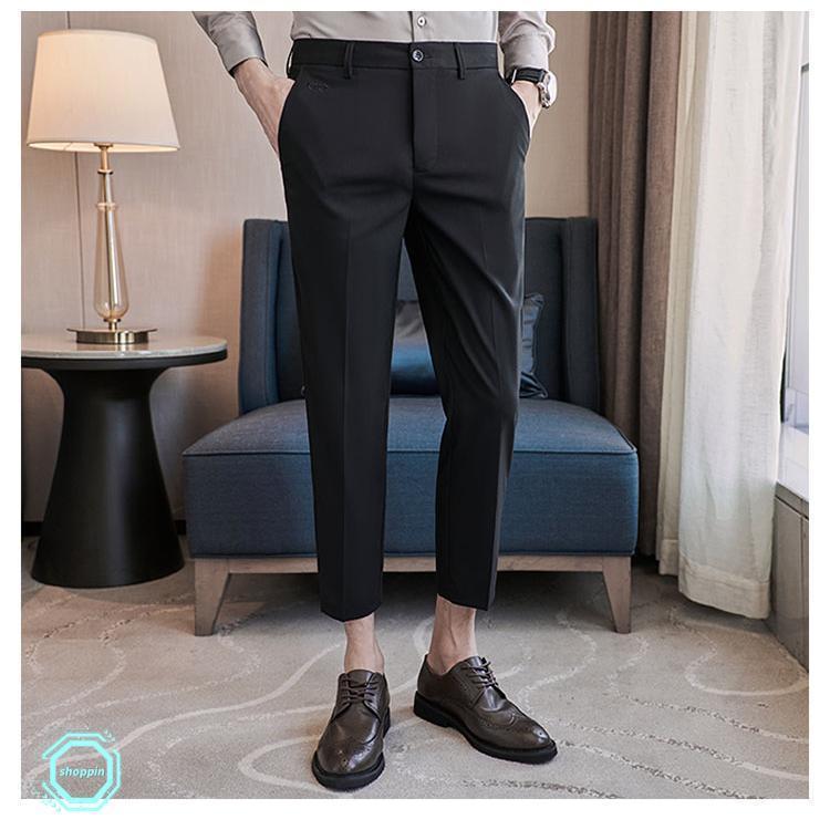 メンズスラックス テーパードパンツ メンズ ストレッチ ロングパンツ 細身 ビジネス カジュアルスーツ シンプル 無地 カジュアル