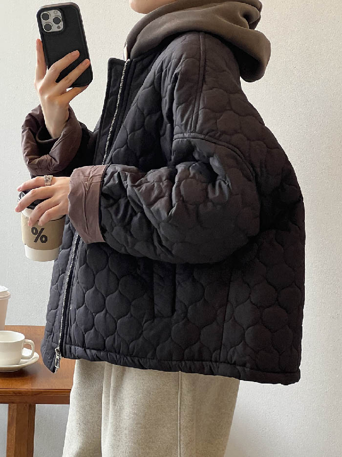 キルティング ジャケット レディース 秋 冬 ノーカラー キルティングジャケット 中綿 軽い 薄手 アウター コート ジャケット ふんわり スッキリ 大きいサイズ 大人 シンプル 着回し 防寒 上品