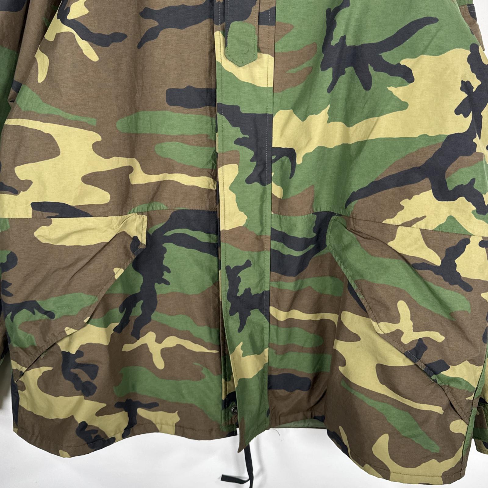 古着 ミリタリージャケット ECWCS GORE-TEX ウッドランド ゴアテックスパーカー 米軍 実物 大きいサイズ 迷彩 カモフラ XL long メンズ