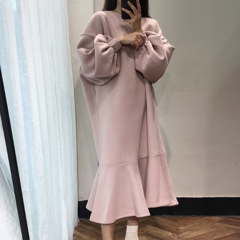 スウェットワンピース ワンピース プルオーバー トレーナー スウェット ロング ロング丈 長袖 ボリューム袖 ドロップショルダー 萌袖 ラウンドネック ストレート ワイド マーメイド 切り替えデザイン スウェットワンピース ワンピース プルオーバー トレーナー スウェット ロング ロング丈 長袖 ボリューム袖 ドロップショルダー 萌袖 ラウンドネック ストレート ワイド マーメイド 切り替えデザイン