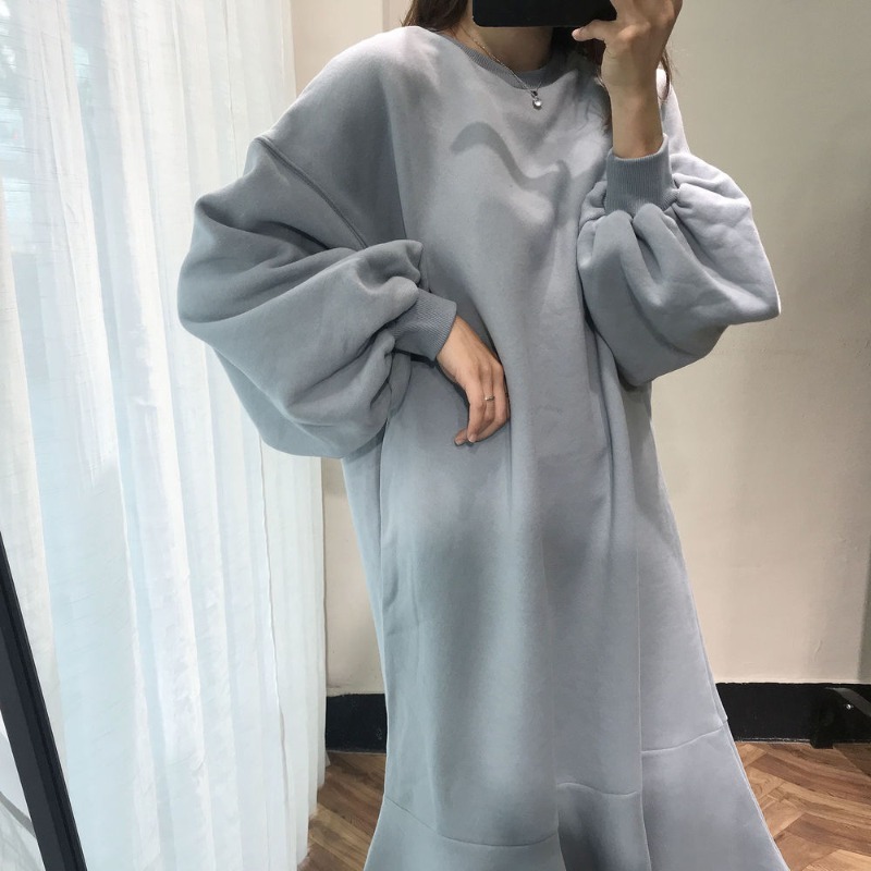 スウェットワンピース ワンピース プルオーバー トレーナー スウェット ロング ロング丈 長袖 ボリューム袖 ドロップショルダー 萌袖 ラウンドネック ストレート ワイド マーメイド 切り替えデザイン スウェットワンピース ワンピース プルオーバー トレーナー スウェット ロング ロング丈 長袖 ボリューム袖 ドロップショルダー 萌袖 ラウンドネック ストレート ワイド マーメイド 切り替えデザイン