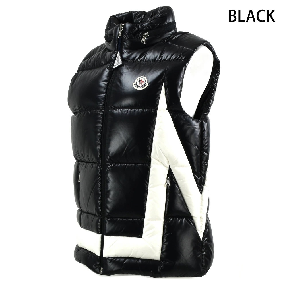 モンクレール ダウンベスト レディース ジレ ブラック ホワイト 黒 白 MONCLER KEVOSER[1a00023]