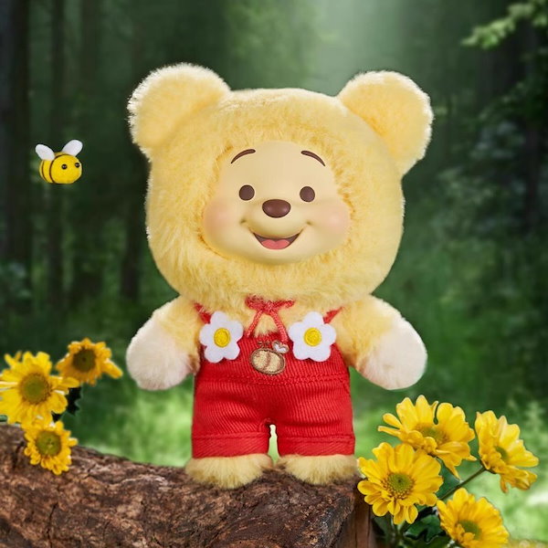 ぬいぐるみ　プーさん　TDL ディズニー公式　小銭入れ　バッグチャーム　綺麗目 風船で空を飛ぶプーさん！東京ディズニーランド「くまのプーさん