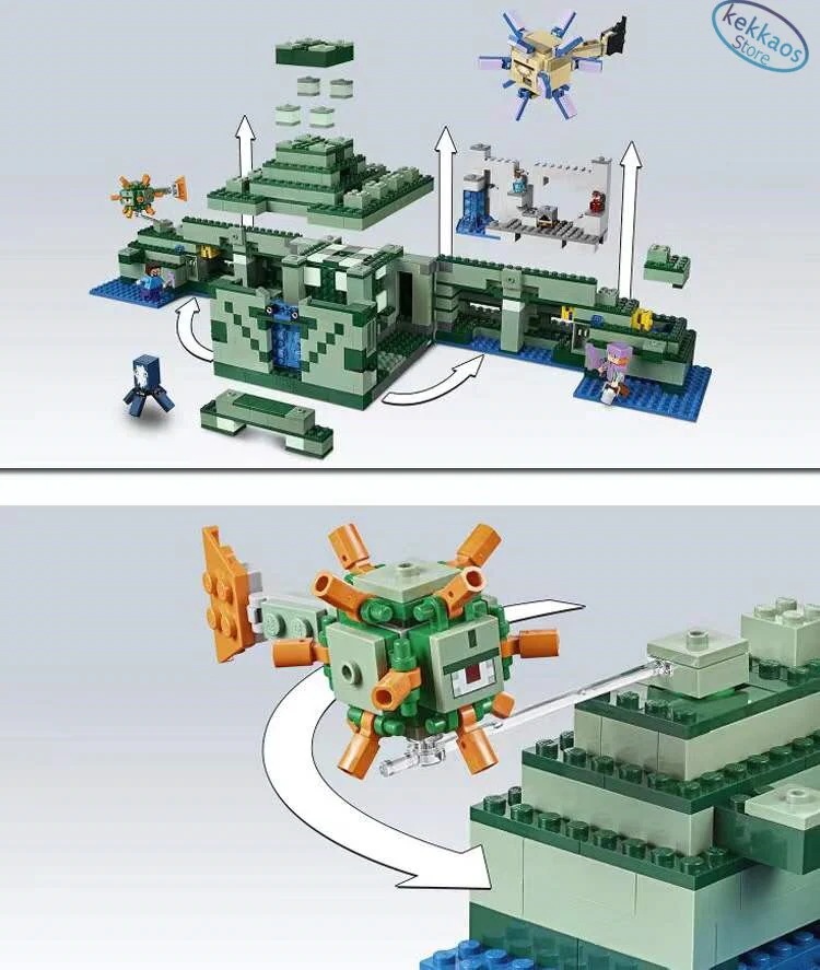 レゴ交換 マインクラフト 海底神殿 ガーディアン エルダーガーディアンとの戦い