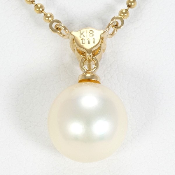 K18 18金 YG ネックレス パール(真珠) ダイヤ 0.11 ジュエリー 中古 K18 18金 YG ネックレス パール(真珠) ダイヤ 0.11 ジュエリー 中古