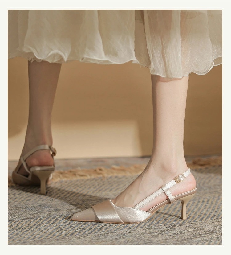 レディース サンダル パンプス バックストラップパンプス ハイヒールミュール シルク調 ポインテッドトゥバックストラップ 美脚 セパレートパンプス 6cm ピンヒール 細ヒール カジュアル オフィ レディース サンダル パンプス バックストラップパンプス ハイヒールミュール シルク調 ポインテッドトゥバックストラップ 美脚 セパレートパンプス 6cm ピンヒール 細ヒール カジュアル オフィ