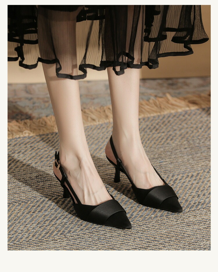 レディース サンダル パンプス バックストラップパンプス ハイヒールミュール シルク調 ポインテッドトゥバックストラップ 美脚 セパレートパンプス 6cm ピンヒール 細ヒール カジュアル オフィ レディース サンダル パンプス バックストラップパンプス ハイヒールミュール シルク調 ポインテッドトゥバックストラップ 美脚 セパレートパンプス 6cm ピンヒール 細ヒール カジュアル オフィ