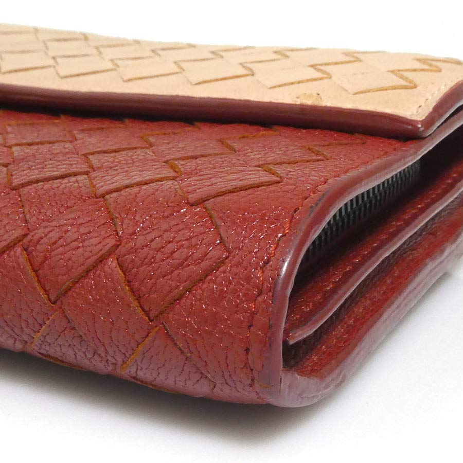 ボッテガヴェネタ BOTTEGAVENETA 長財布 イントレチャート レザー ブラウン×ベージュ ユニセックス h31378a ボッテガヴェネタ BOTTEGAVENETA 長財布 イントレチャート レザー ブラウン×ベージュ ユニセックス h31378a