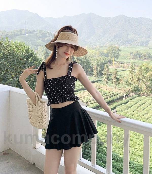 水着 レディース タンキニ 体型カバー ビキニ ハイウエスト ドット柄 Aライン フレア スカート ビスチェ 大きいサイズ 黒 韓国 可愛い 大人可愛い おしゃれ ママ セパレート 20代 30代 海 水着 レディース タンキニ 体型カバー ビキニ ハイウエスト ドット柄 Aライン フレア スカート ビスチェ 大きいサイズ 黒 韓国 可愛い 大人可愛い おしゃれ ママ セパレート 20代 30代 海