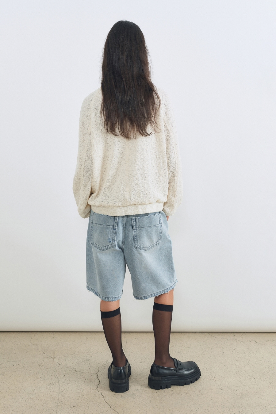 【INSILENCE】 LACE ZIP-UP JUMPER : IVORY