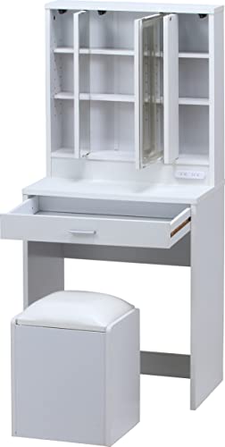 不二貿易(Fujiboeki) ドレッサー 鏡台 幅60*奥行39*高さ130cm ホワイト 三面鏡 不二貿易(Fujiboeki) ドレッサー 鏡台 幅60*奥行39*高さ130cm ホワイト 三面鏡