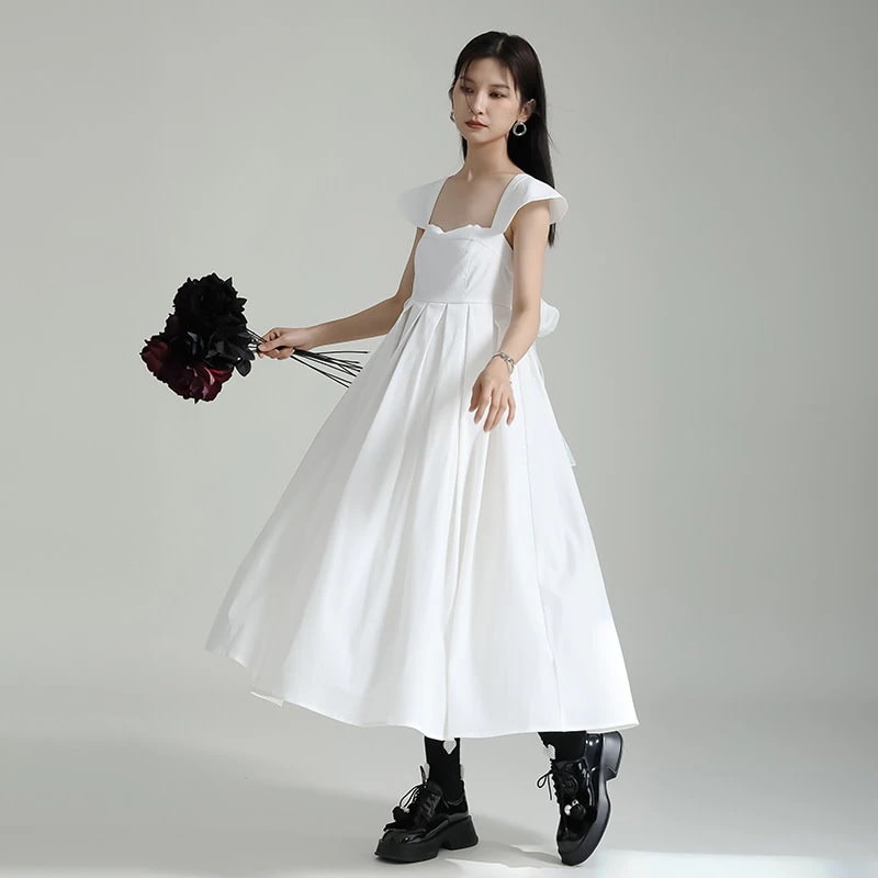 2024新作 シンプル 高級感 ワンピース ロングワンピース ノースリーブワンピース ドレス 二次今日は30パーセント