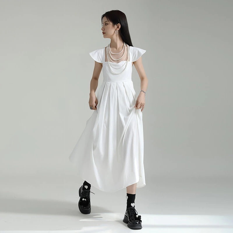 2024新作 シンプル 高級感 ワンピース ロングワンピース ノースリーブワンピース ドレス 二次今日は30パーセント