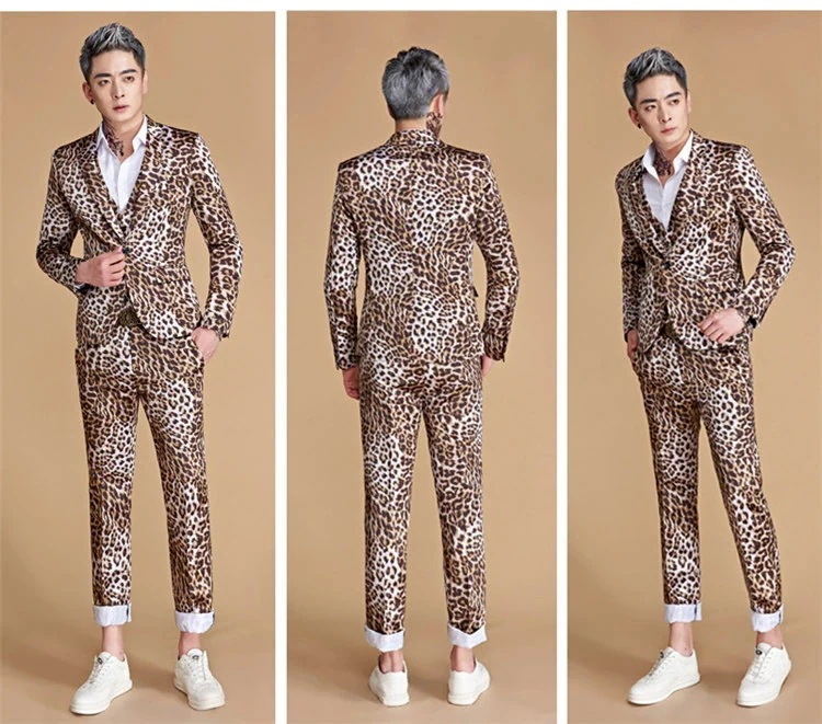 アニマルプリント メンズスーツ スーツセット 上下セット タキシード メンズ タキシードフォーマル 演出舞台 結婚式/パーティ/司会 スーツ/ズボンの2点セット 大きいサイズ有り ヒョウ柄/レオパード アニマルプリント メンズスーツ スーツセット 上下セット タキシード メンズ タキシードフォーマル 演出舞台 結婚式/パーティ/司会 スーツ/ズボンの2点セット 大きいサイズ有り ヒョウ柄/レオパード