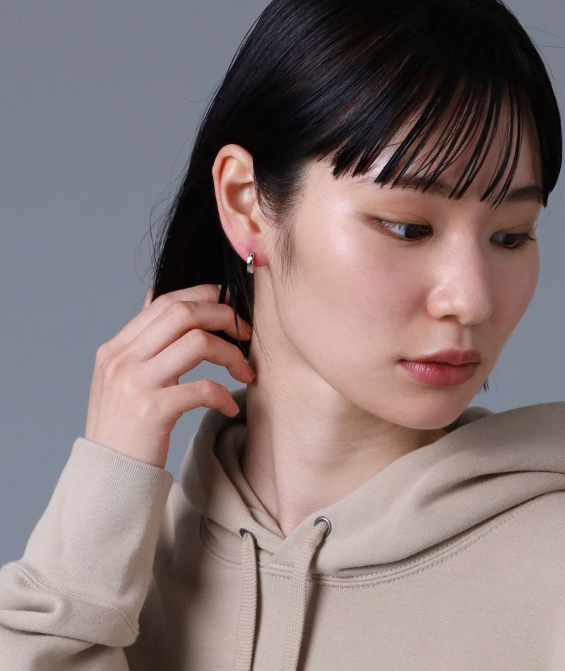 ピアス メンズ レディース カッティング フープ ピアス ダイヤモンド SV925 LH for Gift LH-1EA204 メンズピアス 片耳用 1点売り 【ネコポス】