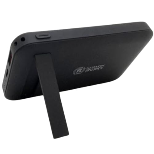 HAMAKEN WORKS(ハマケンワークス)モバイルバッテリー10000mAh スタンド付き15W Magsafe対応 小型 軽量 持ち運び便利 PD対応 Qi充電可能 急速充電 PSE認証済 i
