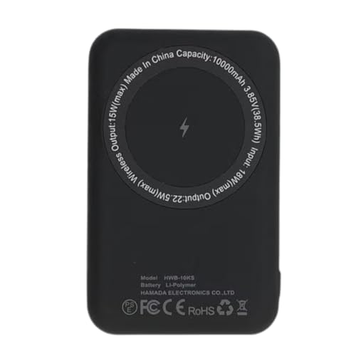 HAMAKEN WORKS(ハマケンワークス)モバイルバッテリー10000mAh スタンド付き15W Magsafe対応 小型 軽量 持ち運び便利 PD対応 Qi充電可能 急速充電 PSE認証済 i