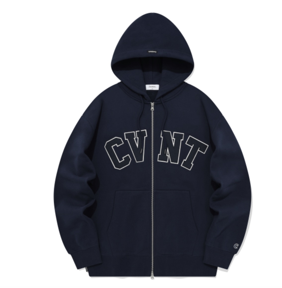 オーバーフィット CVNT フーディー ジップアップ (ネイビー,グレー)