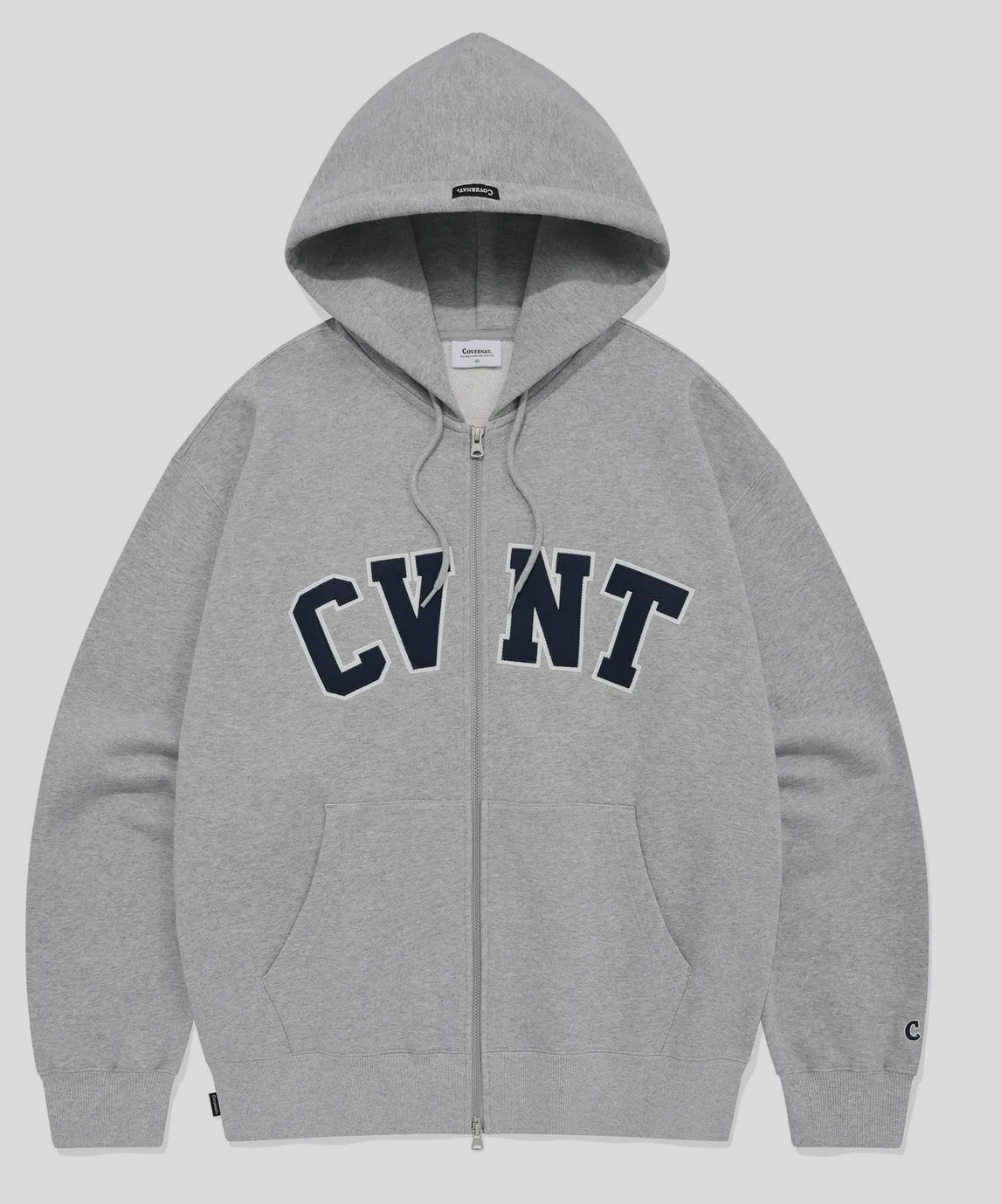 オーバーフィット CVNT フーディー ジップアップ (ネイビー,グレー)