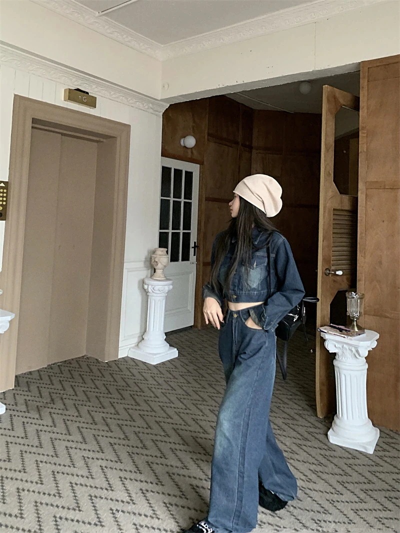 【送料無料】デニムジャケット デニムパンツ セットアップ ジーンズ ジーパン ショート ワイド パンツ ストレート アウター 羽織り ウォッシュ加工 学生 上下セットカジュアル ハイウエスト 【送料無料】デニムジャケット デニムパンツ セットアップ ジーンズ ジーパン ショート ワイド パンツ ストレート アウター 羽織り ウォッシュ加工 学生 上下セットカジュアル ハイウエスト