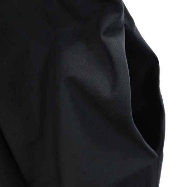 半袖 ドッキング ワンピース S 黒 裾スカラップ レディース