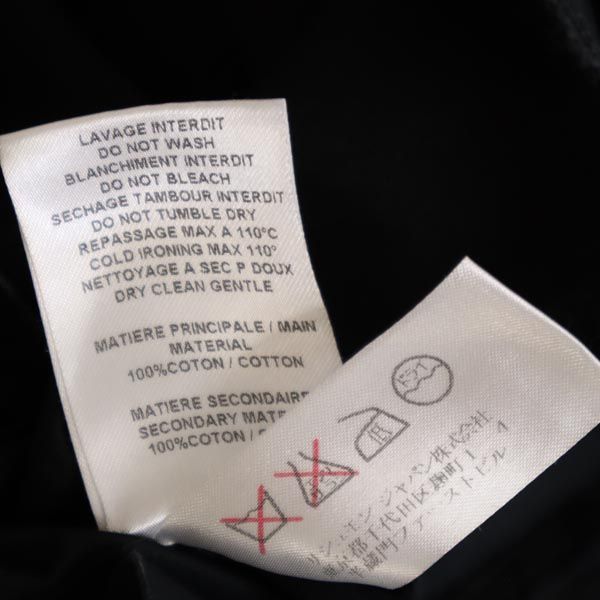 半袖 ドッキング ワンピース S 黒 裾スカラップ レディース