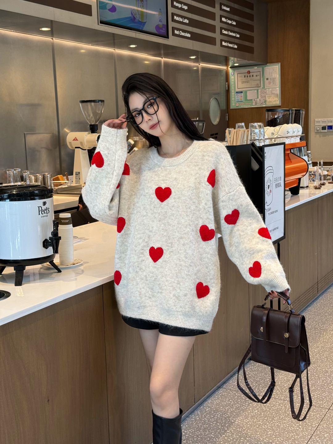 【急速出荷!】25ニット ハート柄 ジャカードニット プルオーバー セーター ルーズ トップス 長袖 レトロ 韓国ファッション レディース 【急速出荷!】25ニット ハート柄 ジャカードニット プルオーバー セーター ルーズ トップス 長袖 レトロ 韓国ファッション レディース