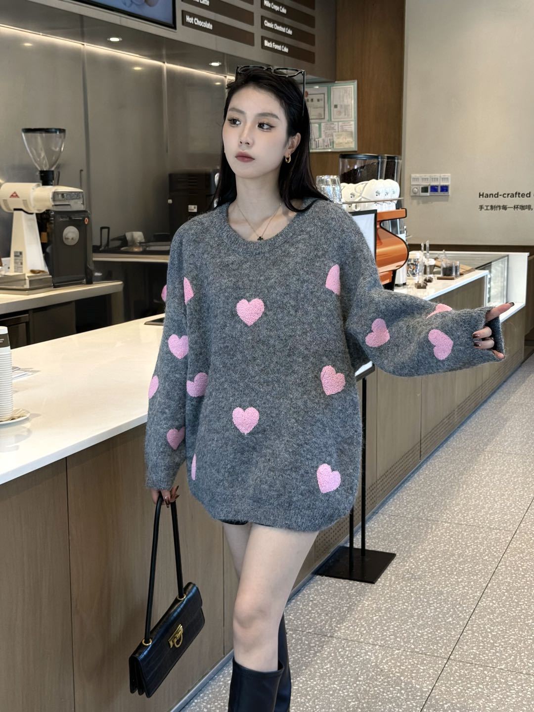 【急速出荷!】25ニット ハート柄 ジャカードニット プルオーバー セーター ルーズ トップス 長袖 レトロ 韓国ファッション レディース 【急速出荷!】25ニット ハート柄 ジャカードニット プルオーバー セーター ルーズ トップス 長袖 レトロ 韓国ファッション レディース