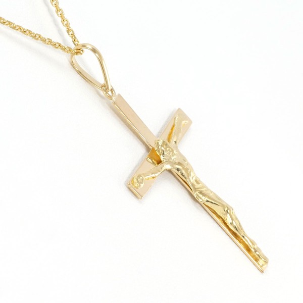 K18 18金 YG イエローゴールド ネックレス 総重量約3.7g 約40cm ジュエリー 中古