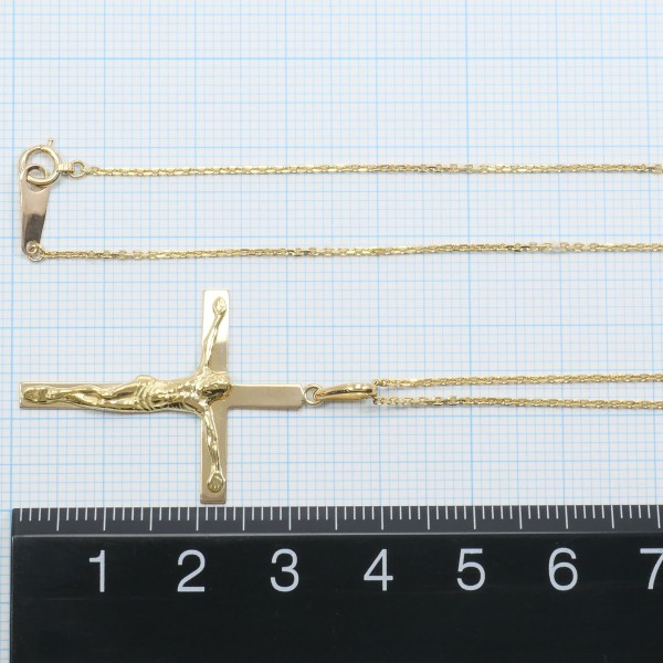 K18 18金 YG イエローゴールド ネックレス 総重量約3.7g 約40cm ジュエリー 中古