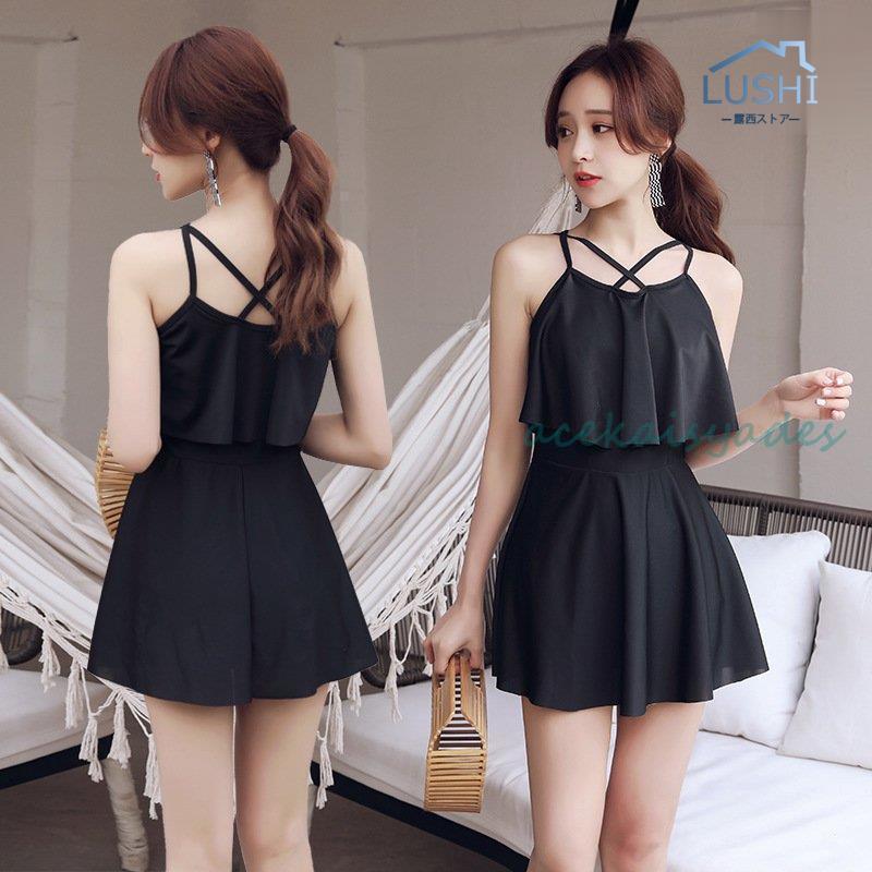 の 高中生 中学生レディース水着ワンピース体型カバーフレア温泉海プール　スイミング　ビーチ　海水浴　夏休み　旅行　可愛 10代 20代 ママ 夏 韓国