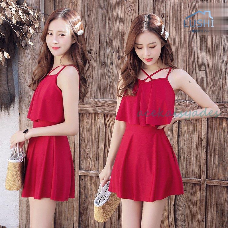 の 高中生 中学生レディース水着ワンピース体型カバーフレア温泉海プール　スイミング　ビーチ　海水浴　夏休み　旅行　可愛 10代 20代 ママ 夏 韓国