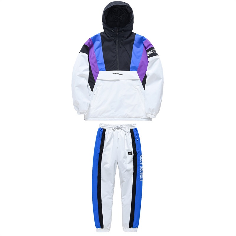 スノーボード ウェア 上下セット レディース メンズ 2022 2023 スキーウェア パーカー ロングパンツ 韓国風 スノボウェア 半ジップアップパーカー プルオーバー 防水防寒防雪保温防風通気