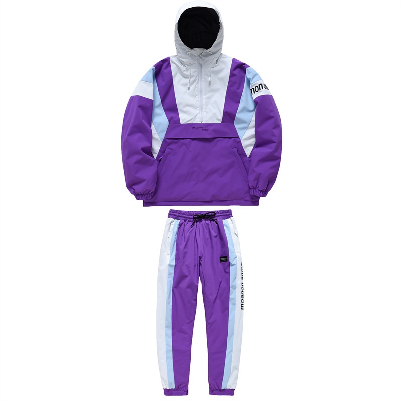 スノーボード ウェア 上下セット レディース メンズ 2022 2023 スキーウェア パーカー ロングパンツ 韓国風 スノボウェア 半ジップアップパーカー プルオーバー 防水防寒防雪保温防風通気