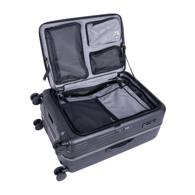 A.L.I スーツケース ジッパータイプ 宿泊目安:4~6日間 65L 横開きフロントオープン 前輪ストッパー 内装抗菌・防臭加工 亜麻色 MX-8011RV-24 A.L.I スーツケース ジッパータイプ 宿泊目安:4~6日間 65L 横開きフロントオープン 前輪ストッパー 内装抗菌・防臭加工 亜麻色 MX-8011RV-24