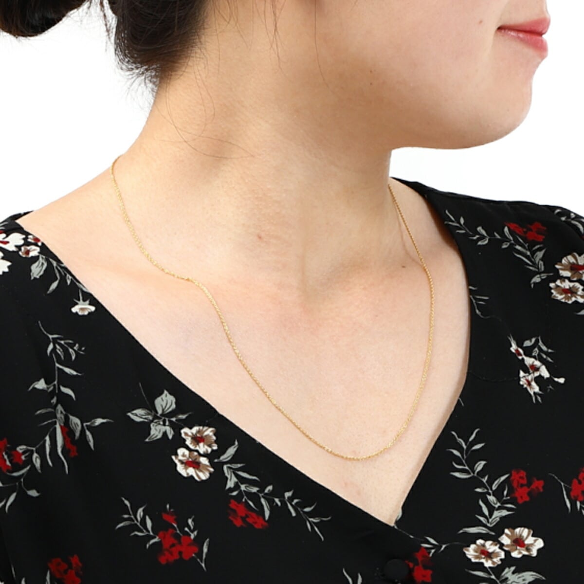 ネックレス レディース メンズ 14KGF ゴールドフィルド あずきチェーン 50cm 1.1mm