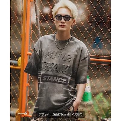 Tシャツ メンズ SIDEWAY STANCE サイドウェイスタンス エンボス ロゴプリント アメカジ カジュアル スケーター ストリート 古着MIX 韓国
