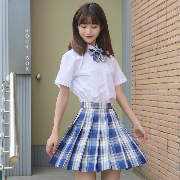 Qoo10] jk プリーツスカート チェック柄 ミニ