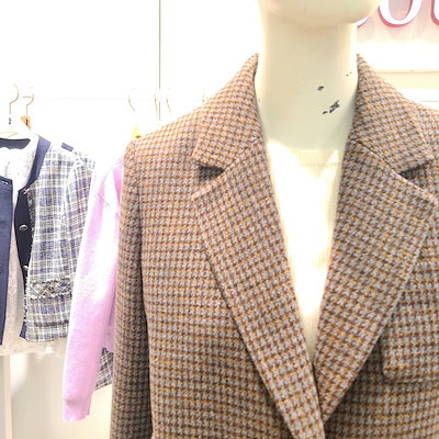 限定30%OFF 商品写真のケアラベル確認 : チェックパターンジャケット 22年春 韓 : レディース服 国産通販