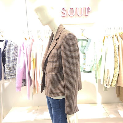 限定30%OFF 商品写真のケアラベル確認 : チェックパターンジャケット 22年春 韓 : レディース服 国産通販