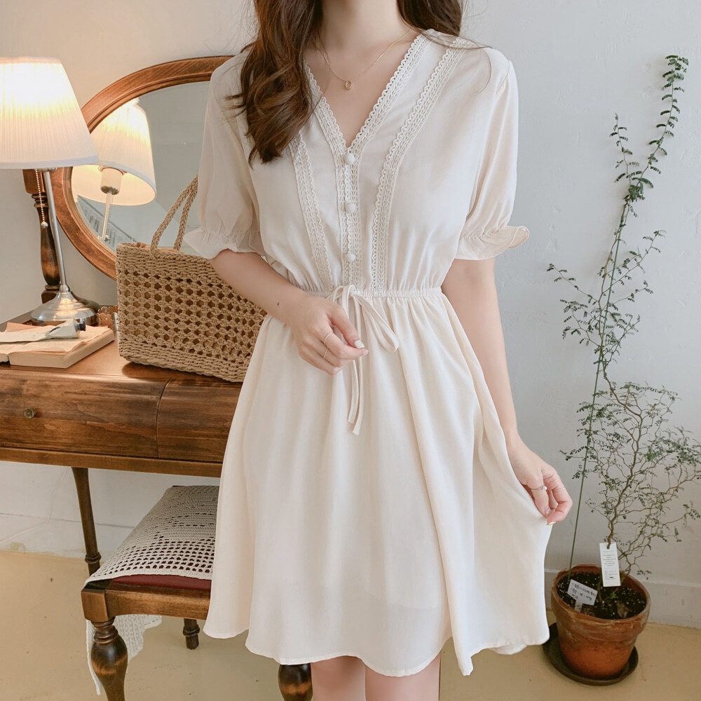 ワンピース デート ミモレ ミモレ丈 袖あり 半袖 Vネック 夏 10代 20代 30代 レディース 個性的 ホワイト ブラック S M L XL レトロ ウエストマーク こなれ感 エレガント ワンピース デート ミモレ ミモレ丈 袖あり 半袖 Vネック 夏 10代 20代 30代 レディース 個性的 ホワイト ブラック S M L XL レトロ ウエストマーク こなれ感 エレガント
