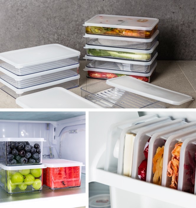安全な冷蔵庫食材保管容器4種セット(計10P)洗練された冷蔵庫実利食品保管容器 安全な冷蔵庫食材保管容器4種セット(計10P)洗練された冷蔵庫実利食品保管容器