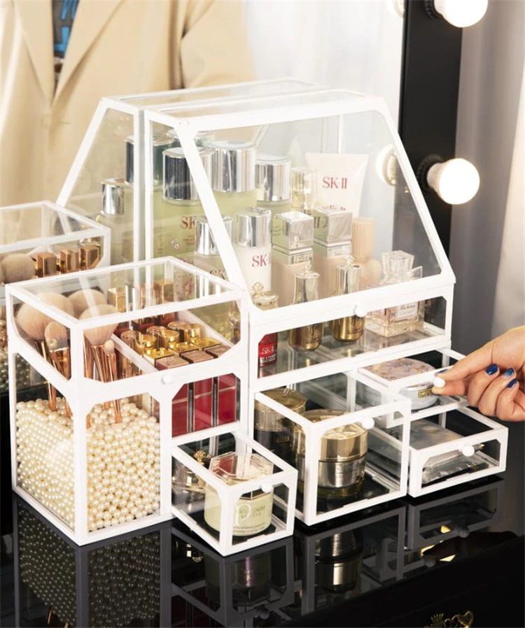 クオリティ保障大ヒット韓国ファッション 組織 棚 タイドファッション 家庭用 防塵 化粧品 収納ボックス 大容量 クリア デスクトップ リップスティック スキンケア ドレッシングテー