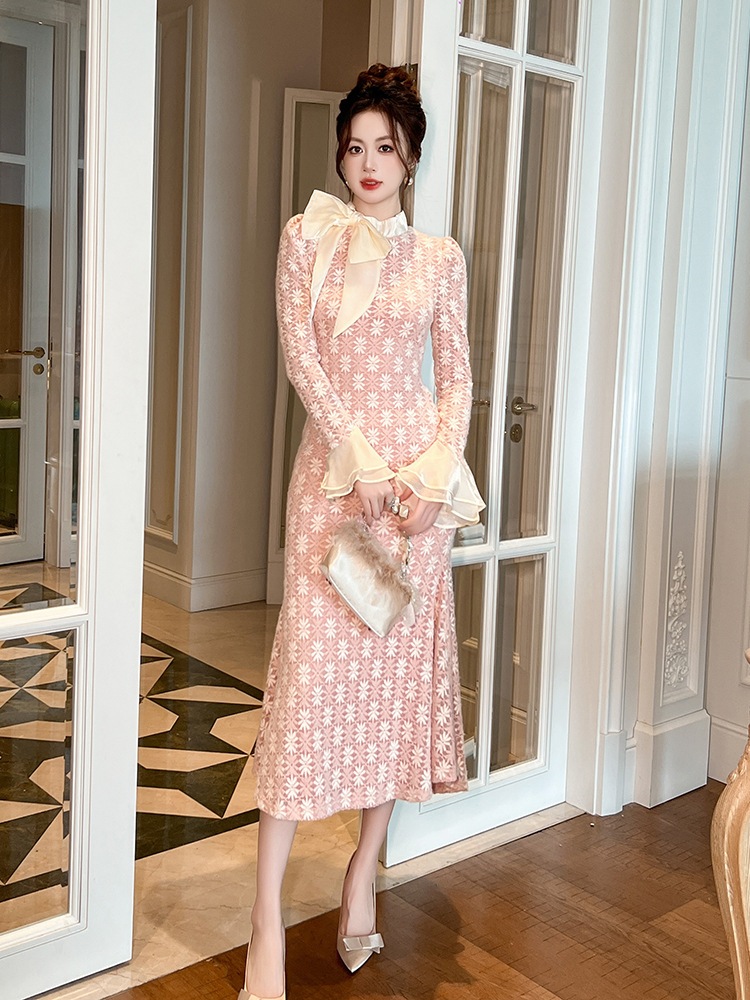 【JY.上品】 2025秋冬新品 優しい マーメイド リボン ドレス パーティー キャバ 大人 同窓会 披露宴 卒業式 結婚式 演奏会 ウェディング 二次会 メガ割