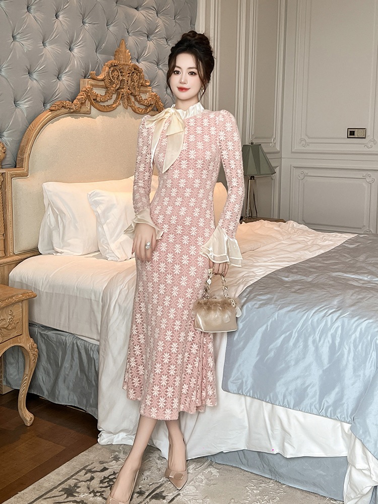 【JY.上品】 2025秋冬新品 優しい マーメイド リボン ドレス パーティー キャバ 大人 同窓会 披露宴 卒業式 結婚式 演奏会 ウェディング 二次会 メガ割