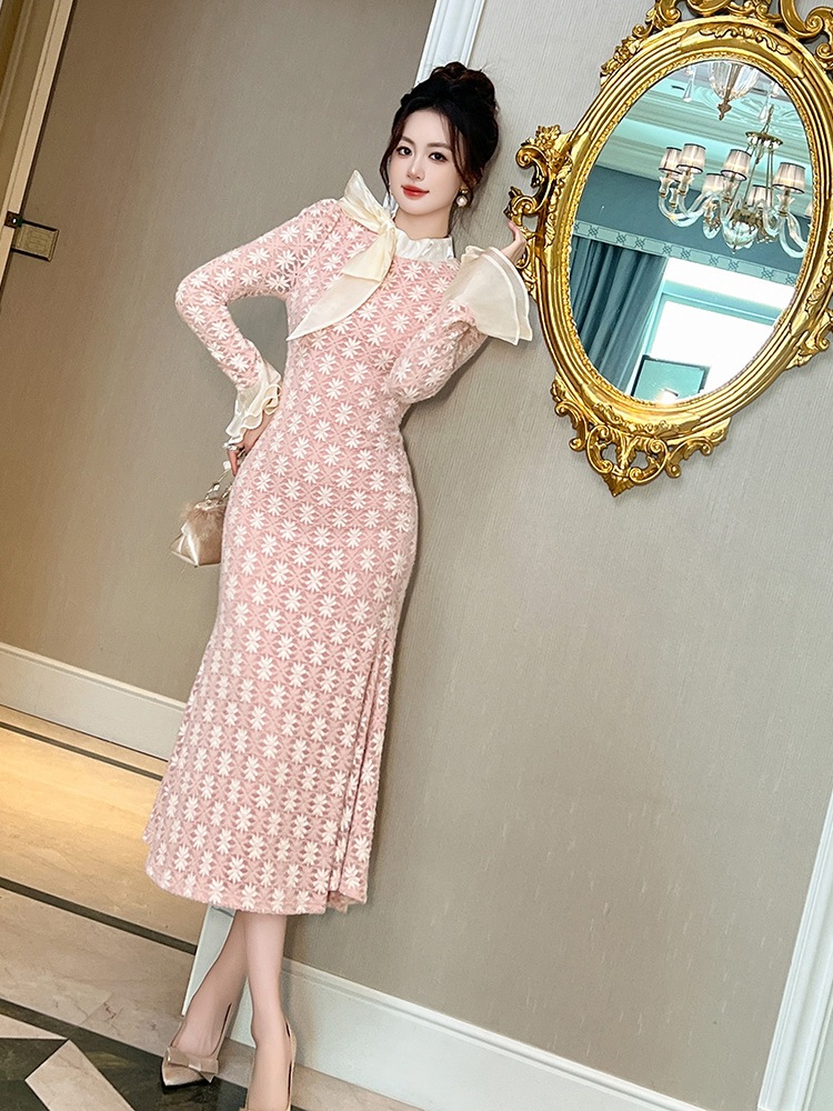 【JY.上品】 2025秋冬新品 優しい マーメイド リボン ドレス パーティー キャバ 大人 同窓会 披露宴 卒業式 結婚式 演奏会 ウェディング 二次会 メガ割