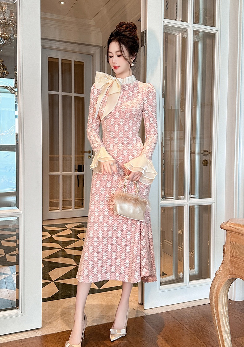 【JY.上品】 2025秋冬新品 優しい マーメイド リボン ドレス パーティー キャバ 大人 同窓会 披露宴 卒業式 結婚式 演奏会 ウェディング 二次会 メガ割