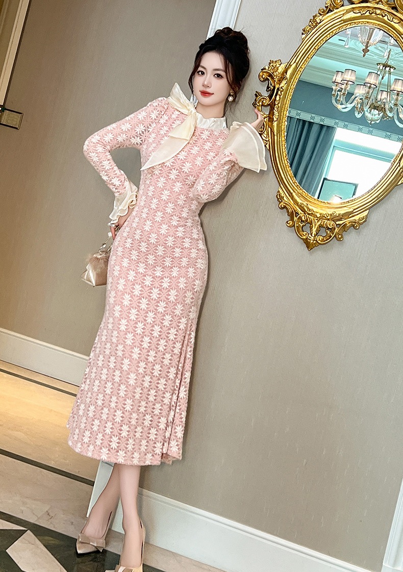 【JY.上品】 2025秋冬新品 優しい マーメイド リボン ドレス パーティー キャバ 大人 同窓会 披露宴 卒業式 結婚式 演奏会 ウェディング 二次会 メガ割