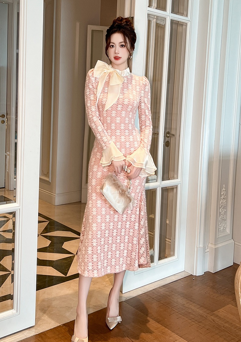 【JY.上品】 2025秋冬新品 優しい マーメイド リボン ドレス パーティー キャバ 大人 同窓会 披露宴 卒業式 結婚式 演奏会 ウェディング 二次会 メガ割